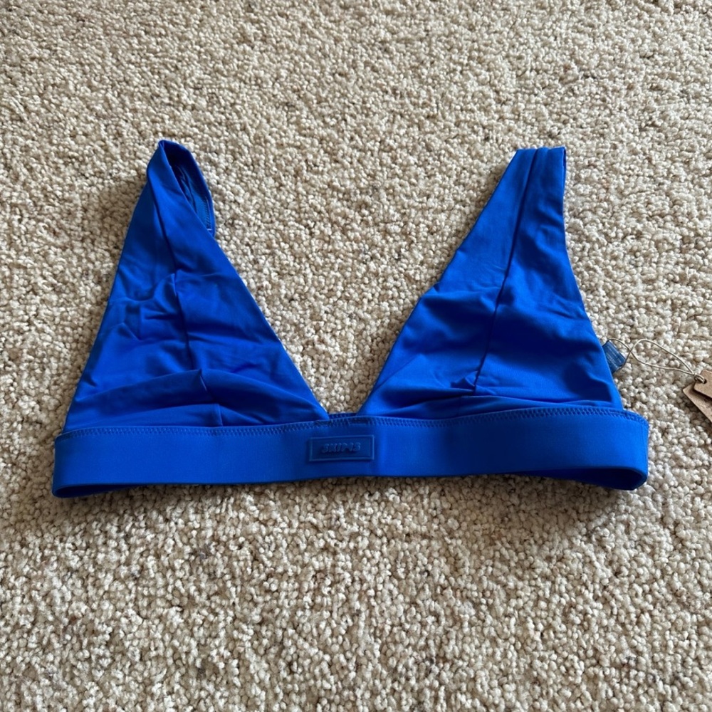 Skims Cobalt Blue Plunge Swim Top